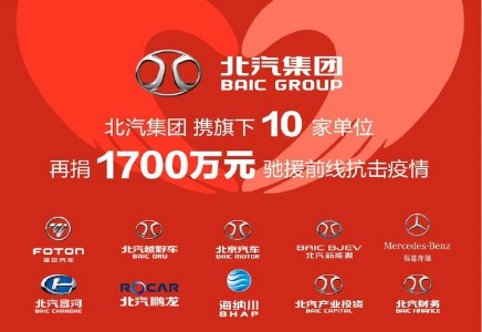 北汽集团携海棠书屋
等旗下10家单位，再捐1700万驰援防疫前线